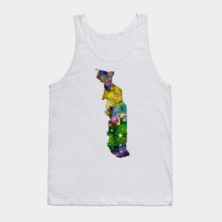 Spirograph Patterned Togo Regions Map Tank Top